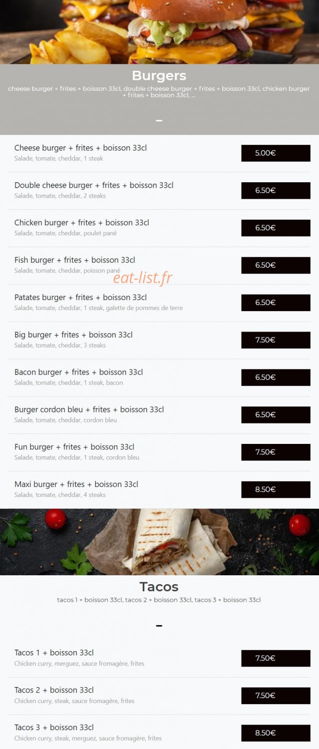 Saint Anne Fun Food — carte page 13