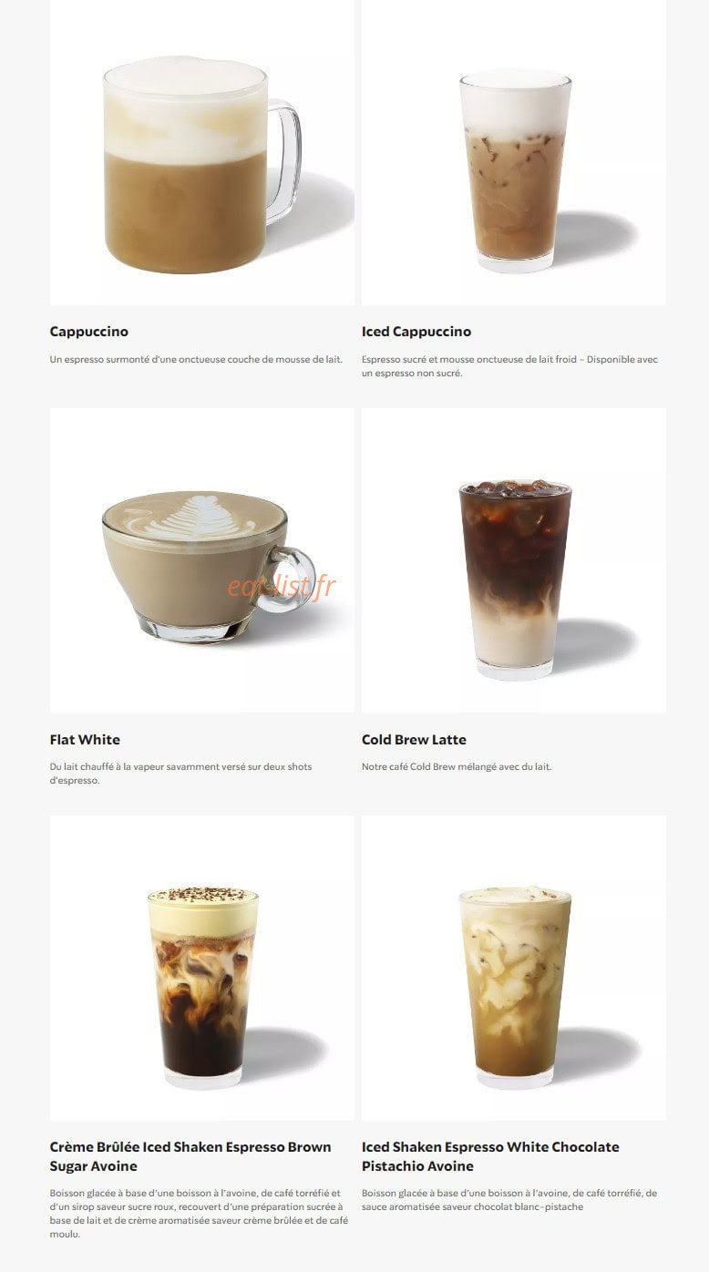 Starbucks Coffee — carte page 2
