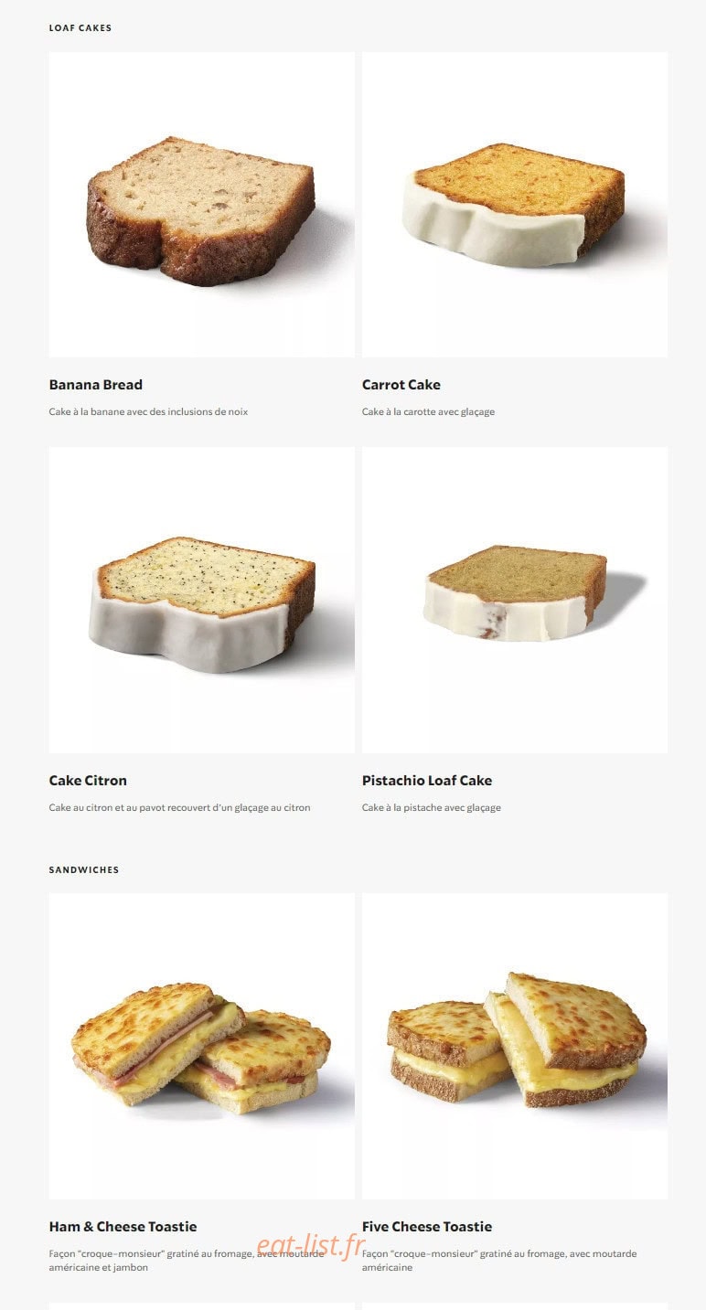 Starbucks Coffee — carte page 18