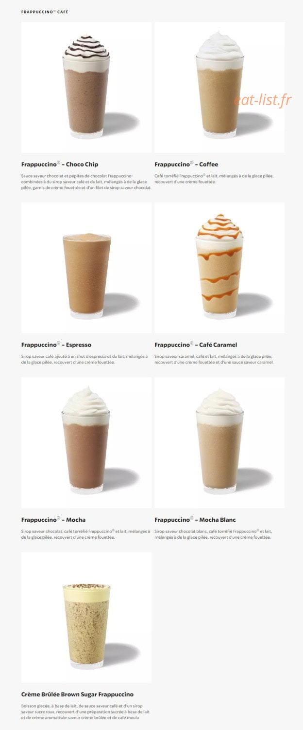 Starbucks Coffee — carte page 7