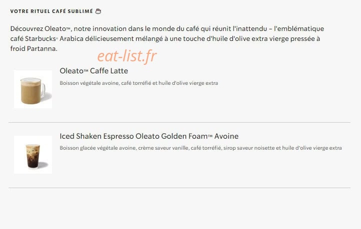 Starbucks Coffee — carte page 24