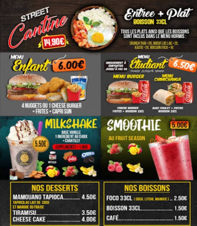 Street Cantine — carte page 3