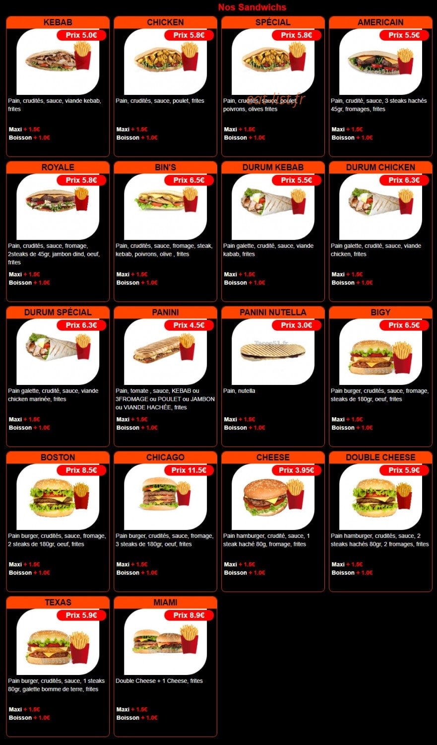 Tacos 51 — carte page 8