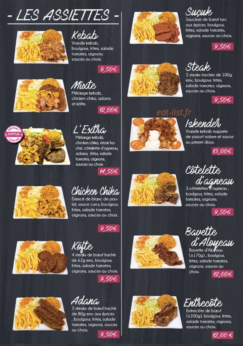 Kebab Extra — carte page 1