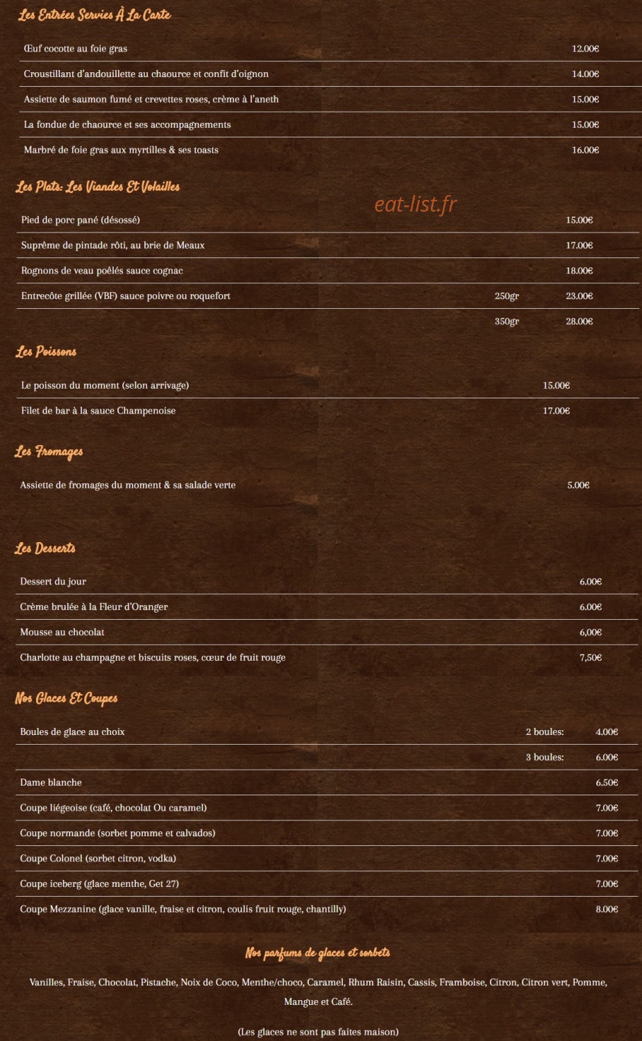 La Mezzanine — carte page 1