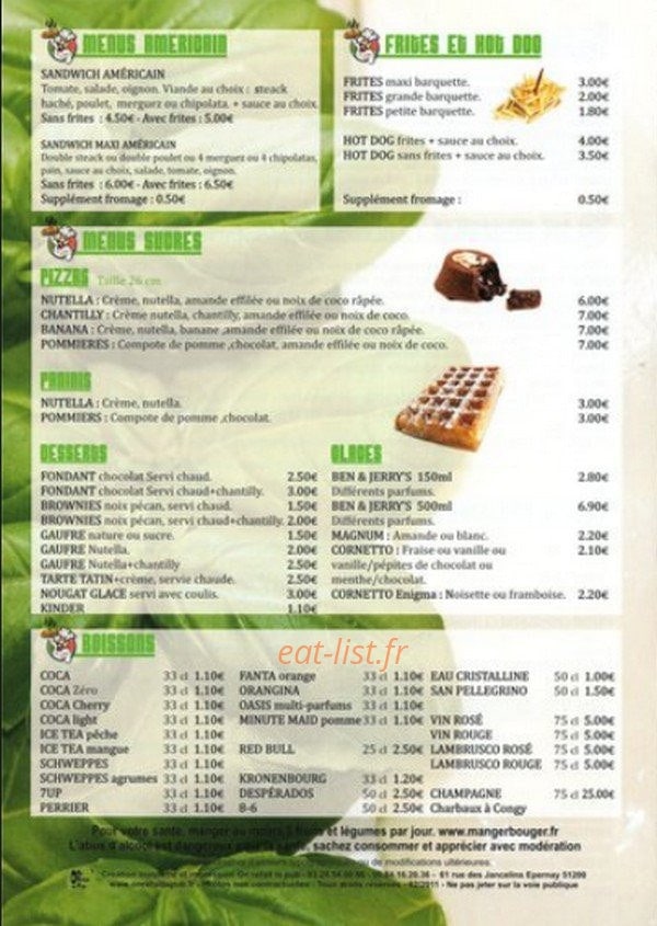 méline pizza — carte page 4