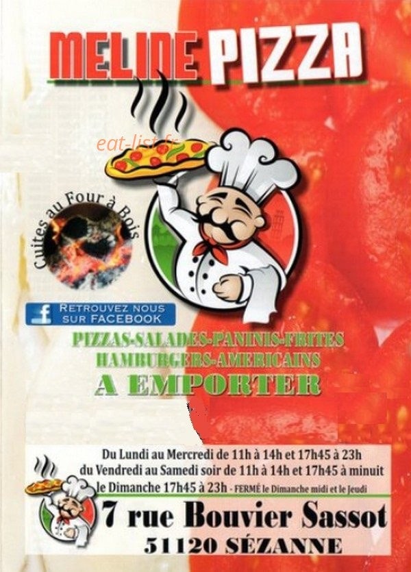méline pizza — carte page 1