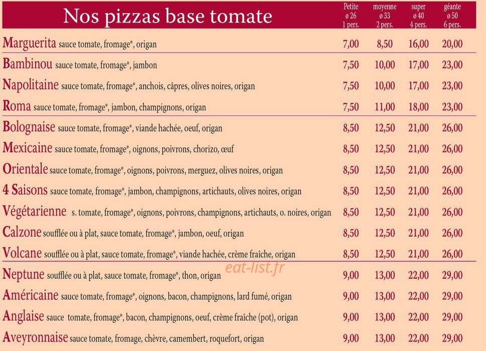 Vik'pizza — carte page 4