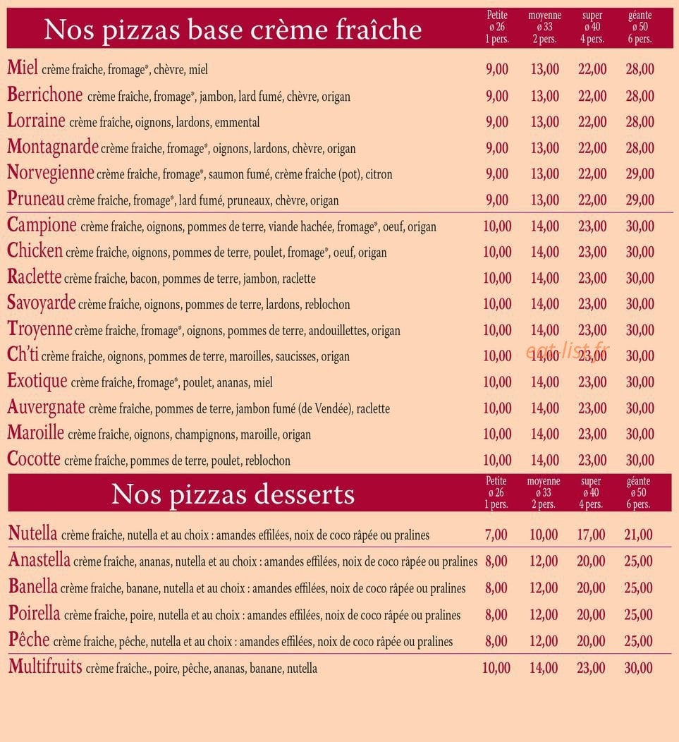 Vik'pizza — carte page 6