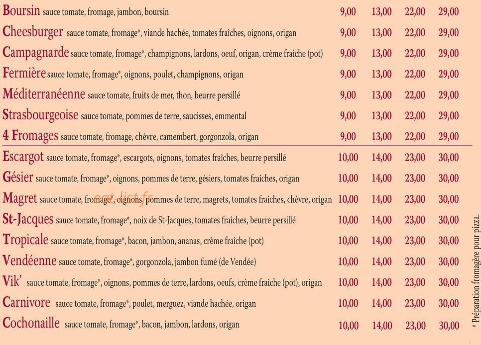 Vik'pizza — carte page 5