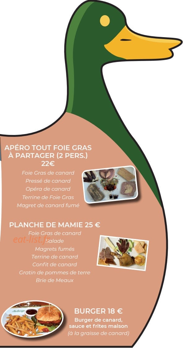 Auberge de Saint Fergeux — carte page 2