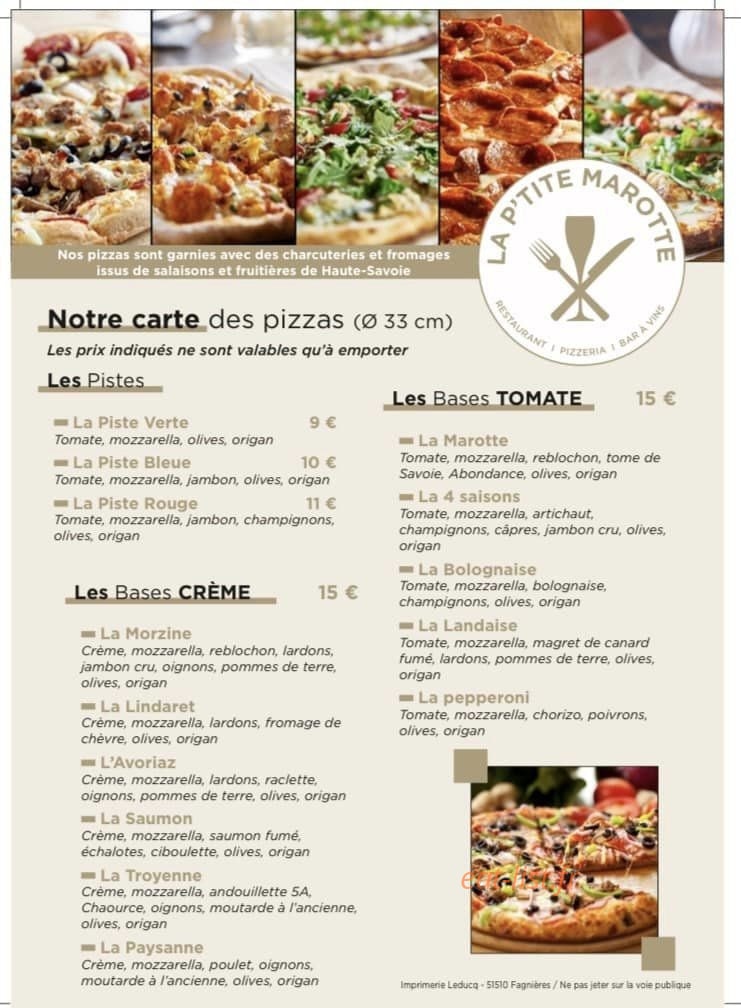 La p'tite marotte — carte page 2