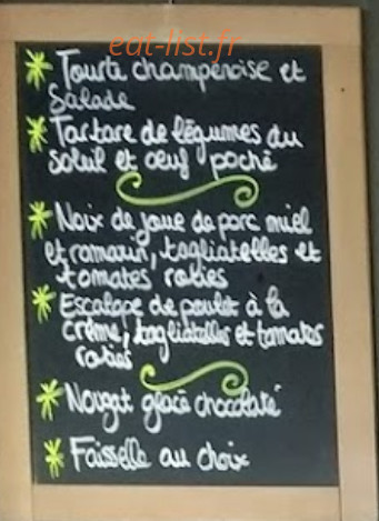 Le Bistrot — carte page 1