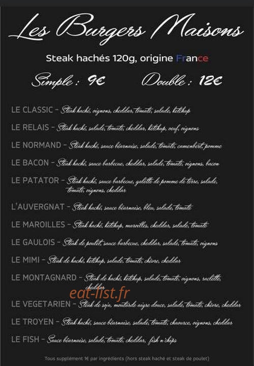 Le Relais — carte page 1