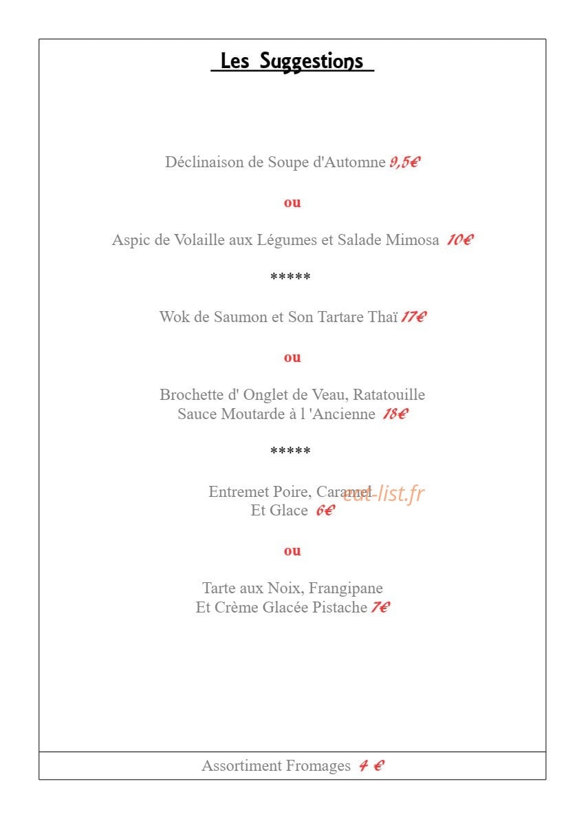 L' Ardoise Gourmande — carte page 2