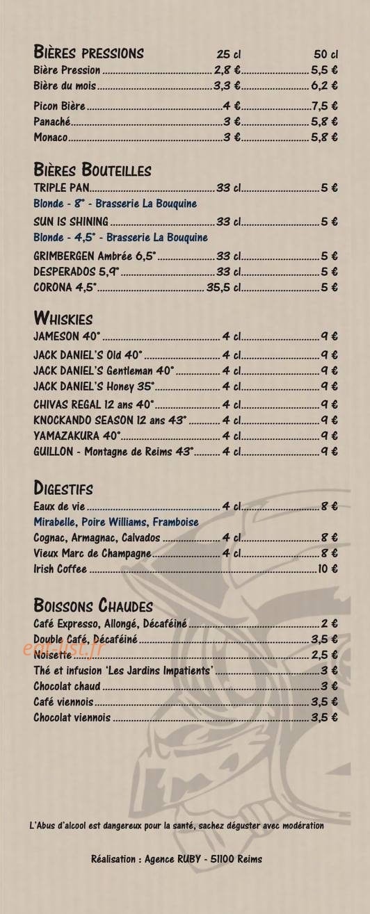 La Table du 18 — carte page 9