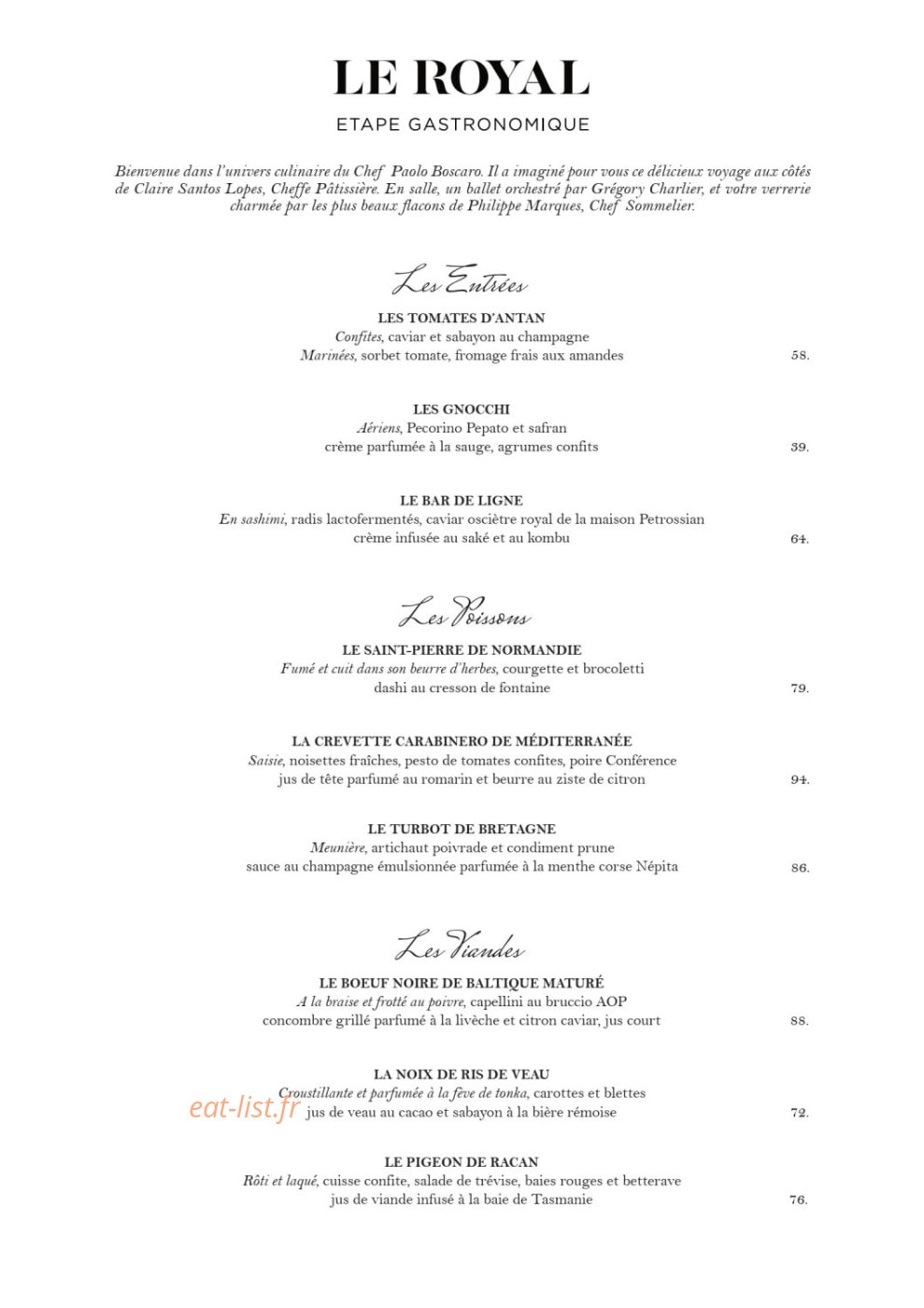 Royal — carte page 1