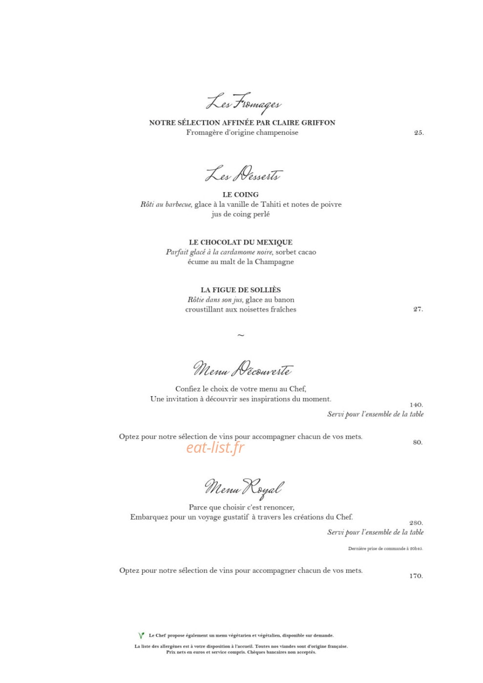 Royal — carte page 2