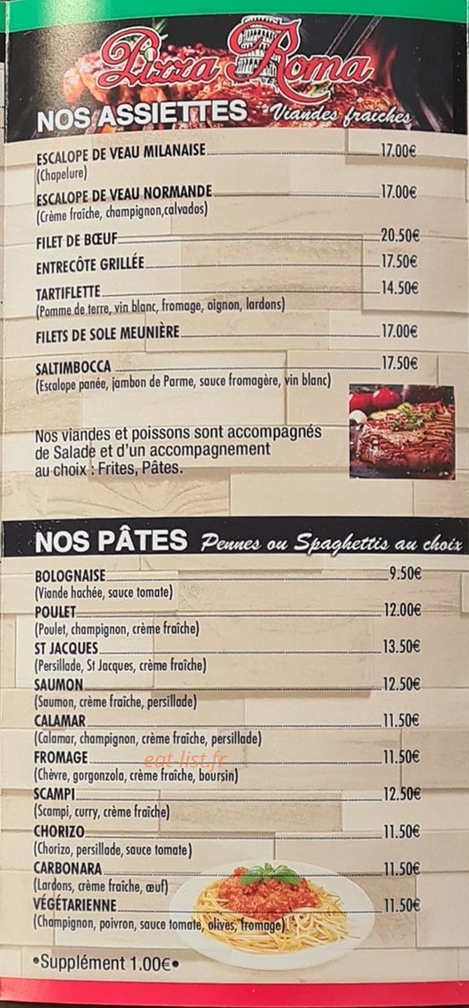 Pizza Roma — carte page 3
