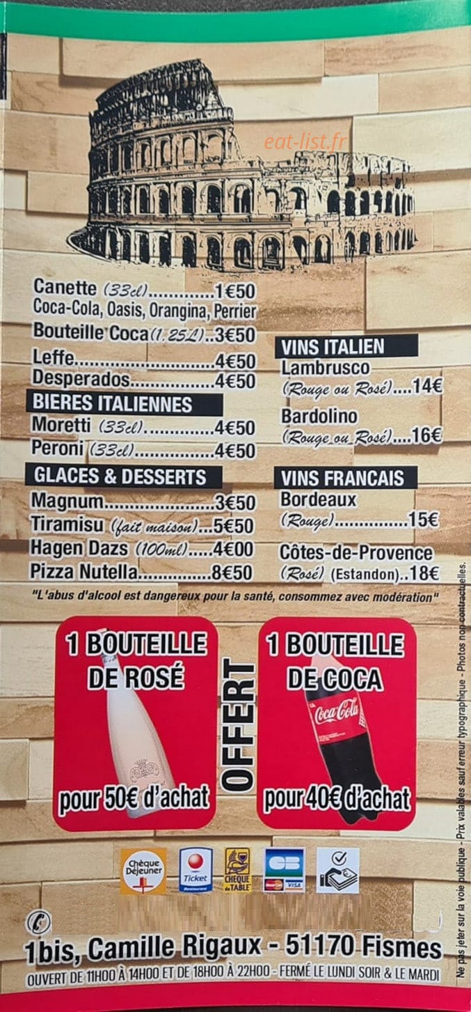 Pizza Roma — carte page 6