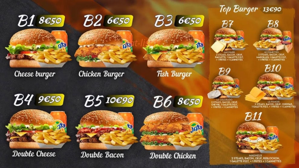Point Burger — carte page 3
