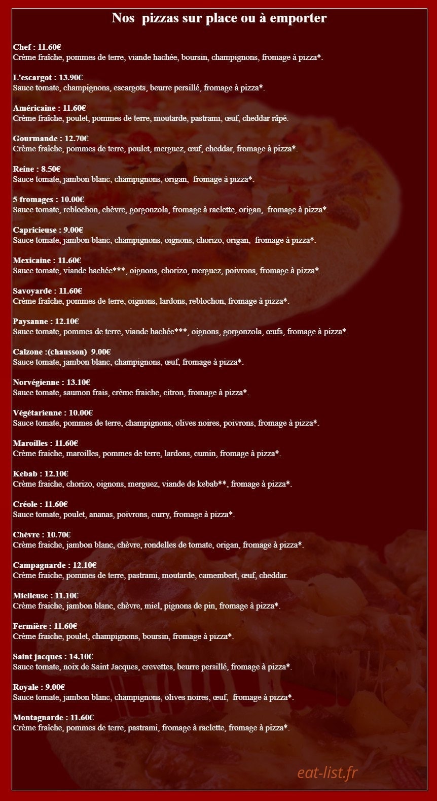 Café Restaurant du Centre — carte page 1