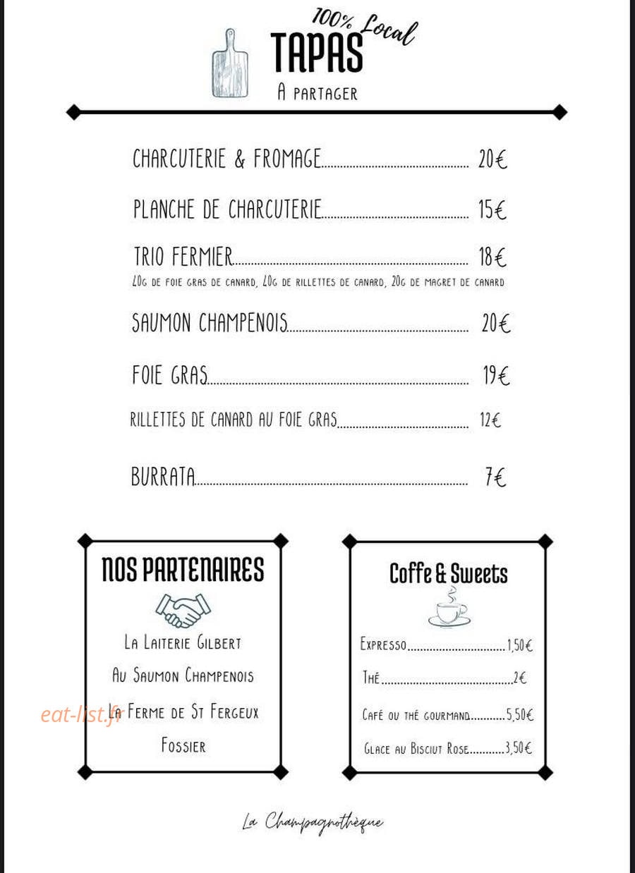 La Champagnotheque — carte page 1