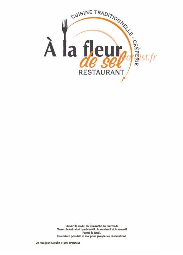 A la fleur de sel — carte page 1