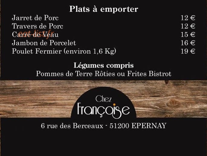 Chez Françoise — carte page 1