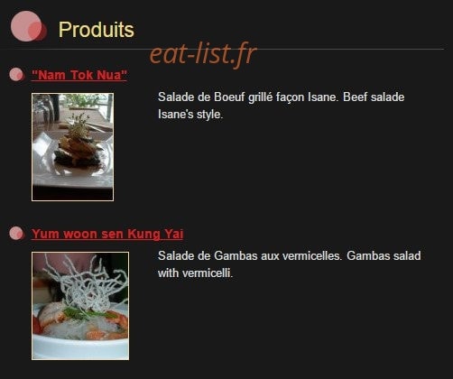Cook’in — carte page 1