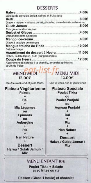 Heera Restaurant — carte page 5