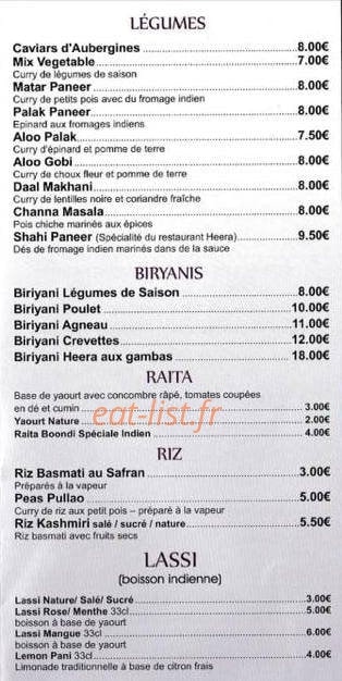 Heera Restaurant — carte page 4