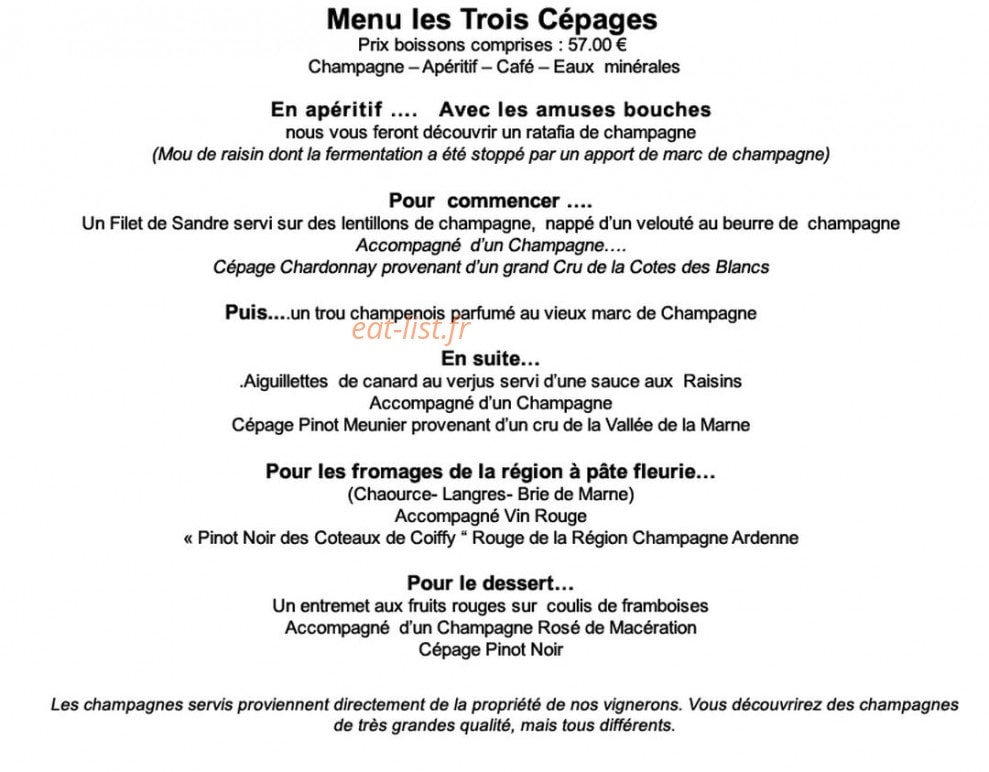 La Cave à Champagne — carte page 9