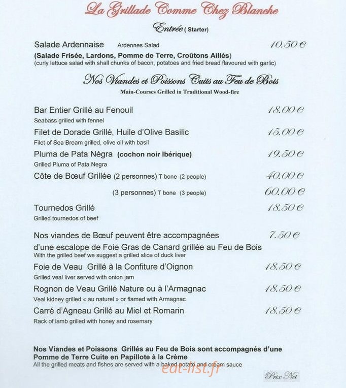 La Grillade Gourmande — carte page 3