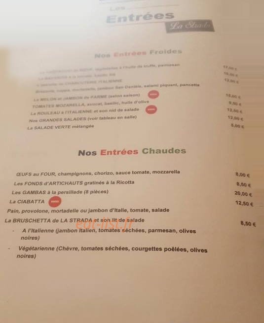 La Strada — carte page 1