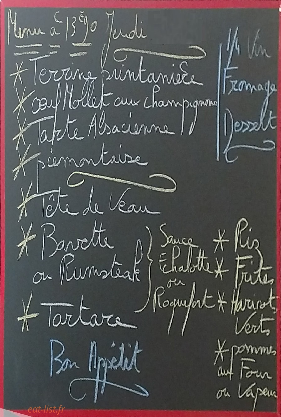 La Taverne — carte page 1