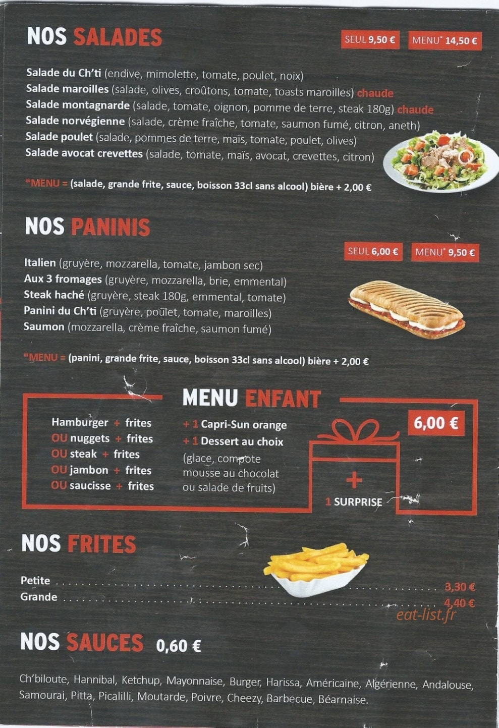 Le chti resto — carte page 4