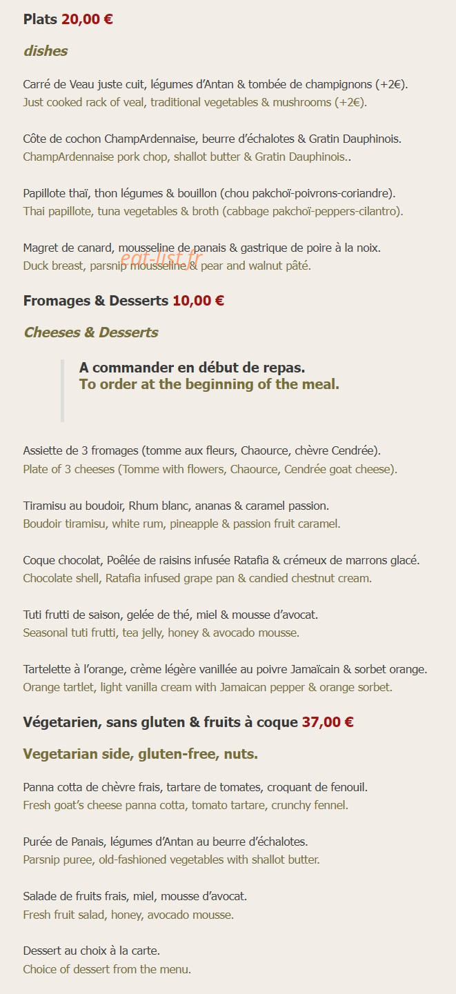 Le P'tit Champenois — carte page 2