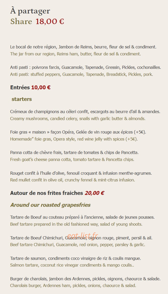 Le P'tit Champenois — carte page 1