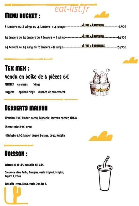 One tacos — carte page 2