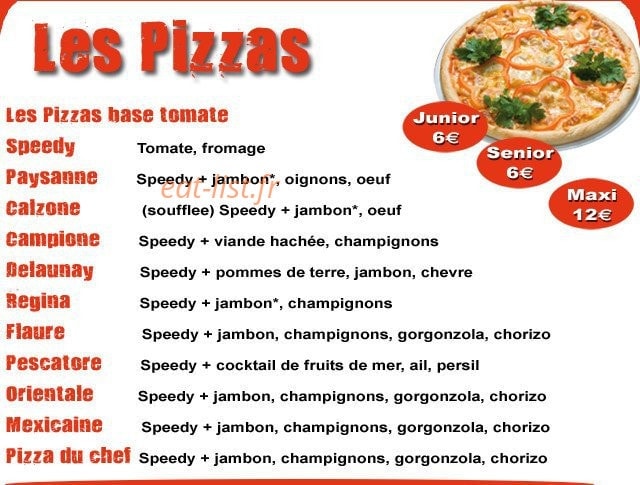 Speed allo Pizza — carte page 9