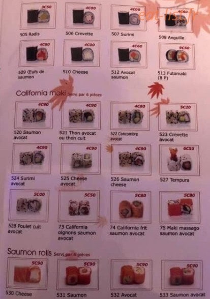Sushi Epernay — carte page 11
