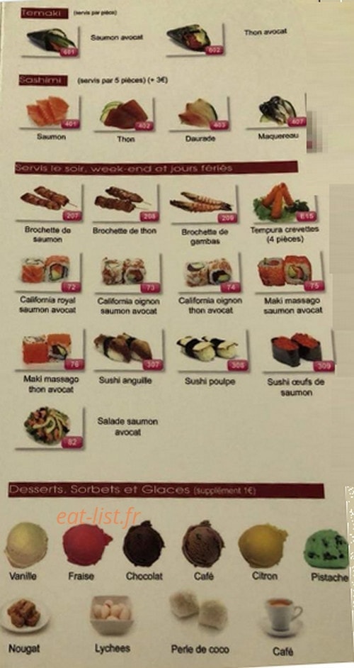Sushi Epernay — carte page 2