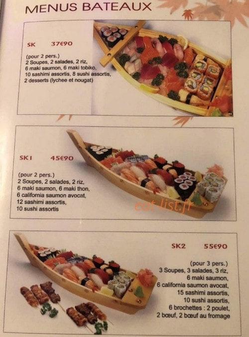 Sushi Epernay — carte page 4