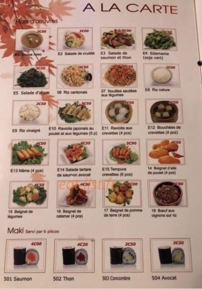 Sushi Epernay — carte page 6