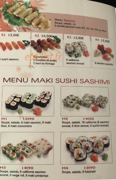 Sushi Epernay — carte page 10
