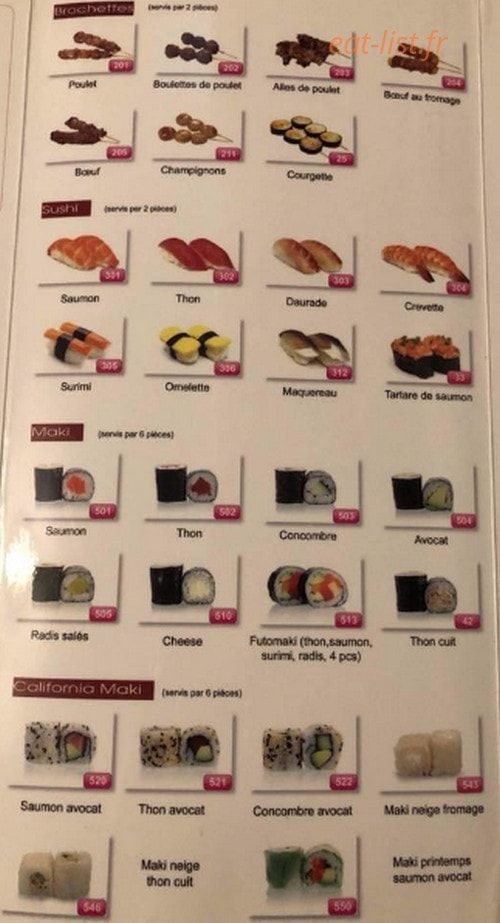 Sushi Epernay — carte page 3