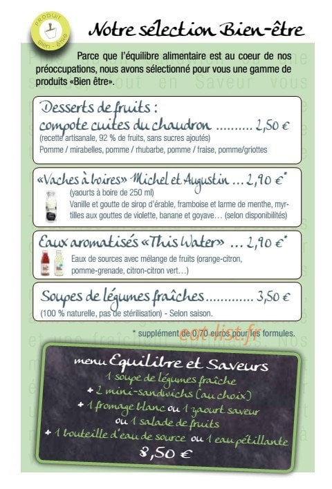 Tout en Saveur — carte page 7