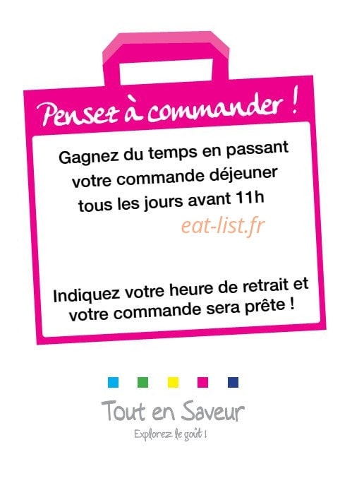 Tout en Saveur — carte page 1