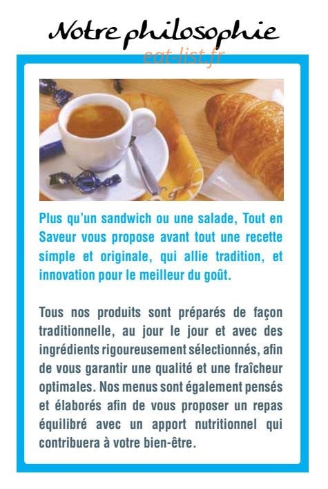 Tout en Saveur — carte page 2
